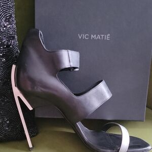 Vic Matie Black and Silver Heels
